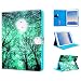 Produktbild iPad 5 Hülle, iPad Air Hülle, SMART LEGEND Lederhülle für iPad 5/iPad Air Hülle Lederhülle Grün Wald Weinstock Premium Schutzhülle Wallet Case Bunt Muster Design Etui Brieftasche Ledertasche Neu Zubehör im Bookstyle Cover Schale mit Ständer Standfunktion Etui Karten Slot und Magnetverschluss Flip Case