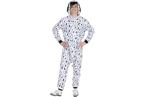 Rubies Disfraz Dálmata para adulto, hombre y mujer, Jumpsuit con capucha y cola, Trajes disfraces para Carnaval, Despedidas de soltero, Cosplay y fiestas