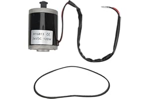 BuyWeek Motor Cepillado de 24 V 120 W, Motor de Scooter eléctrico de Aluminio con cinturón 420 para Triciclo de Scooter de Bicicleta eléctrica