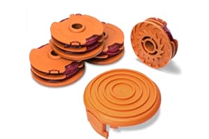 RISELION WA0007/50022833 - Bobine di ricambio per decespugliatore Worx WG116 WG119 WG183: 2 x 4,6 m, 0,065 cm, resistente, con copertura per tappo Worx, 50019417 (bobina a 4 fili + 1 tappo)