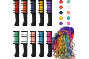 LAKJUOZ 10 Pièces Peigne À Craie Coloré Pour Les Cheveux Teinture Temporaire De Couleur Vive Pour Les Filles Et Les Enfants Craie Capillaire Lavable Pour La Fête Le Maquillage Et Le Look Cosplay