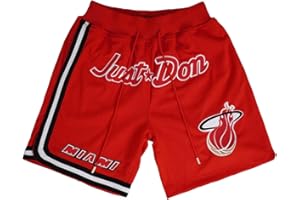 Kdtoll Pantalones Cortos Miami Heat Hombre - Pantalon NBA de Baloncesto para Verano y Deportes al Aire Libre - Shorts de Entrenamiento de Secado Rápido con Bolsillos
