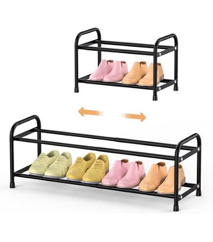Erweiterbares Schuhregal – Platz Für 10–12 Paar Schuhe | Verstellbar 45–112 Cm | Stabile Metallkonstruktion | Für Schrank & Flur