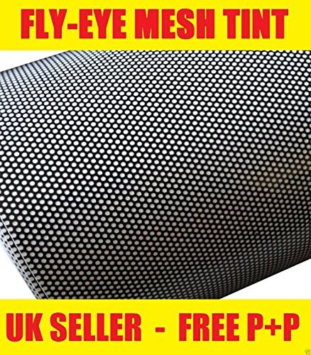 Zoom Trading Uk 80Cm X 106Cm Headlight Fly-Eye Mesh Perforated Tinting Mot Legal Self Adhesive