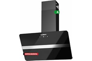 CORBERO Corberó - Campana Decorativa | Cristal Negro | 70 cm | VICTORIA760B | 3 Velocidades | Control Touch | Caudal 594,2 m3/h | Vidrio Templado | Filtro de Aluminio y Carbon | Eficiencia Energética A, Negro