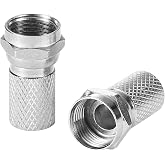 Greluma 20 pieces RG6 Coaxial Connectors Thread Connector F-Type Tool Free for easy installation.