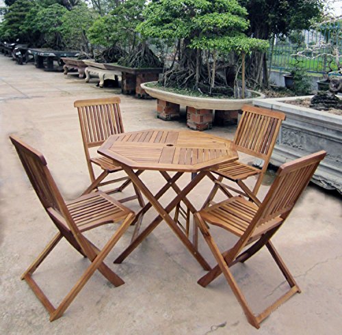 Ouse Valley Octagonal Wooden Dining Table. Solid Wood. Folds Upright. Octagon. With 4 Seats.
