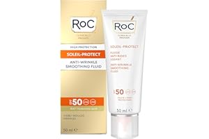 RoC - Soleil-Protect Fluido Suavizante Antiarrugas SPF 50 - Crema Hidratante Facial - Reduce las Arrugas - Protector Solar - 