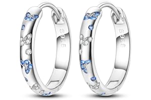 NARMO Ohrringe Silber 925 Mond Sterling Silber Creolen Silber Schmetterling Ohrringe für Frauen