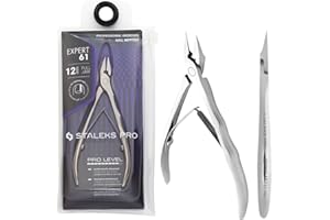 STALEKS PRO Pinza per unghie professionale 12 mm. Pedicure speciali. Acciaio inossidabile. Expert (NE-61-12)