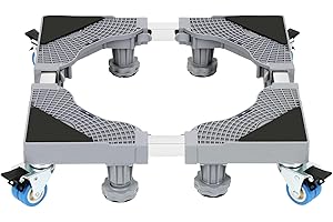 Eulenke Waschmaschinen Untergestell 41-65cm, 8 Füße und 4 Räder Untergestell für Waschmaschine,Verstellbare Waschmaschine Sockel,Waschmaschinensockel Podeste für Kühlschrank Trockner Gefrierschrank