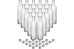 GOUVEO 'Bouteille Discount 6–24 bouteilles en verre vides 100 ml/250 ml/500 ml "maraska incl. Recette Brochure carré à vis et remplir soi-même Bouteille de Liqueur Bouteille d'alcool 0,1 l/0,25 l/0,5 l, 500 ml