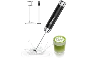 Maestri House Milk Frother with Stepless Speed ​​Control, Rechargeable Frother with Detachable Whisks and Stainless Steel Stand, Drink Mixer for Matcha, Latte, Cappuccino, LunaFro 2.0