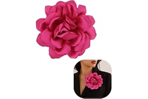 LOZTBUE 1 pièce de broche de fleurs de roses, grande broche de mousseline, pince à cheveux, classique, élégante, faite à la main, de fleurs, appropriée pour le mariage, la fête