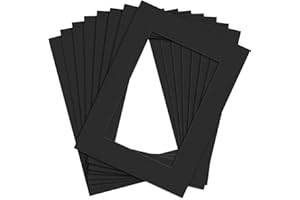 Anhow 8 sztuk Passe-Partout 21x30 cm, Passepartouts a4 do zdjęć w formacie 15 x 20 cm - Czarny/ 1.5 mm