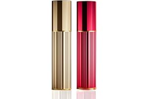 BRARIOS Atomizador de perfume recargable, 2 unidades de atomizador portátil de tamaño de viaje, dispensador de colonia a prueba de fugas para mujeres y hombres, 5 ml (dorado y rojo)
