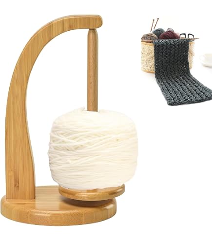 Wooden Yarn Holder For Knitting Crochet, Yarn Spinner For...