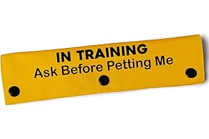 YROVWENQ in Training Ask Before Petting Dog Leash Sleeve with Yellow Training Alert, Gift for Dogs (Ask Before Petting Me Sleeve)