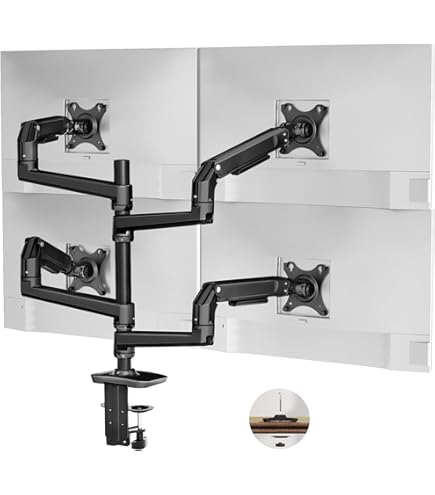 Quad 4 Fach Tischhalterung für LED und LCD Monitore bis 27 Zoll VESA