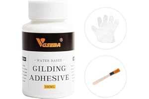 Colle feuille d'or pour l'artisanat, l'art, la dorure (100 ml + pinceau + gants)