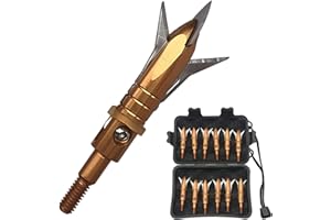 biubiusot Broadheads 100 Grains Archery Arrow Head Tip Metal Hunting Super Sharp Stainless Steel Hunting Practice Arrows with a Storage Case