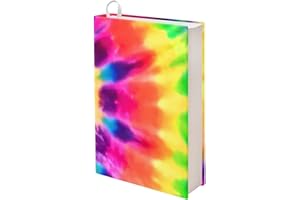 Kuiaobaty Funda de libro de tela de teñido anudado arcoíris para cuaderno, novela, funda de libro en espiral de color Skycase carpeta de cartera de negocios