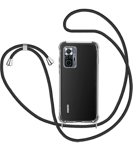 Glitzer-Treibsand Handyhülle Mit Halskette Für Xiaomi Redmi Note 10S/10 4G - TPU Schutzhülle Mit Beweglichem Glitzer & Verstellbarem Band (Pink)