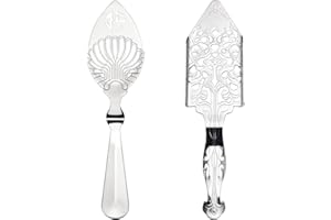 FLYLIN 2 Stück Wermutlöffel, 304 Edelstahl Absinth Löffel Multifunktionale Kaffee String Löffel, Cocktailbar Glas Tasse Trinkfilter für Küche Bar Werkzeuge (Silber)