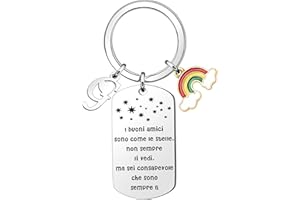 bifriend Regalo portachiavi di Amicizia,Promemoria Argento A-Z 26 Iniziale Ciondolo Portachiavi Per Amici Sorelle Colleghi Compleanno Natale Diploma Lunga Distanza
