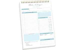 MAMACHU Bloc de notas de lista de tareas, planificador diario sin fecha, bloc de planificación A5 de 52 páginas, planificador de tareas, planificador de productividad, planificador de trabajo con prioridades,
