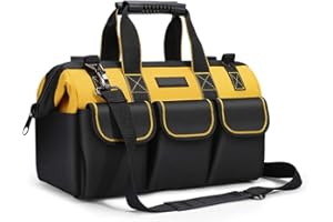 7E TRADING 17-zoll-werkzeugtaschen-organizer, 43×17×25 Cm Werkzeugtasche, Mit Weit Geöffnetem Mund Und Verstellbarem Schultergurt Werkzeugtaschen-organizer Für Heimwerker Und Geräteaufbewahrung Mit Schultergurt