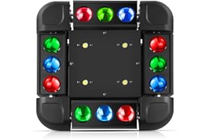 WZYBUTA Cabeza Movil LED 180W Luces de discoteca Luz Focos Móvil dmx Iluminación de Escenario Luces De Fiesta para DJ,Fiestas, Conciertos, Escenarios de Actuación