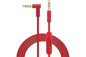 Toxaoii, cavo audio di ricambio con microfono e controllo in linea, compatibile con cuffie Beats Solo 2/Solo 3/Studio 3/Pro/Detox/Wireless/Mixr/Executive/Pillola (4,6 m, rosso)