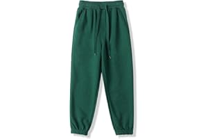 BINIDUCKLING Boys Girls Plain Joggers, Drawstring Tracksuit Bottoms Classic Elasticated Cuff Jogging Pants Kids Casual School Trousers for PE Sports and Games, Age 5-12 Years