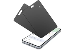 DIFCUL 2 Stück Dünne Geldbörsen-Tracker-Karte,Wallet Tracker für Android, kabellos wiederaufladbarer Smart Tracking Karte kompatibel mit Google Mein Gerät Finden APP (Android NUR),Schwarz