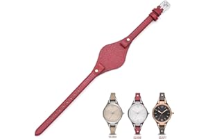 BULLISH 8mm Spring Bar Genuine Leather Watch Strap Replacement for Fossil ES3148 ES4119 ES4176 ES3262 ES3077