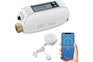 Haozee Valve d'eau Intelligente WiFi et arrêt Automatique, débit d'eau, Batterie Rechargeable intégrée, pour tuyaux DN20 de diamètre 3/4"