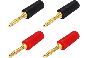 Kvartsman 4 stycken 2 mm banankontakt 10 A 6 mm ytterdiameter svart och