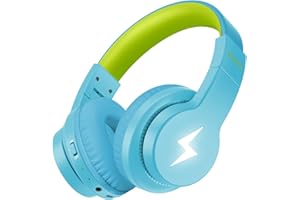 seenda Słuchawki Bluetooth dla dzieci, Bluetooth z ograniczeniem głośności 85 dB/94 dB, czas odtwarzania 45 h, 3 tryby świecenia, Bluetooth 5.3, wbudowany mikrofon do szkoły/podróży, zielone