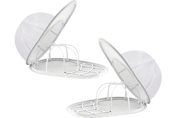 Hatt tvättbur, 2-pack ramhållare, robust nätdesign, maskintvättbar säker struktur, tvättkeps organiserare för, lägenhetshyra, husbil, hotell, sovsal, rengöringsrutin, 33,8 x 22,8 cm