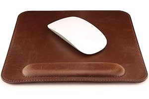 LONDO Leather Mousepad with Wrist Rest (Dark Brown)