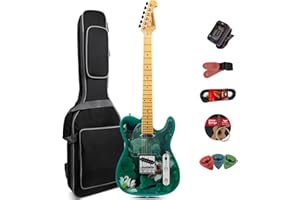 BULLFIGHTER 39-Zoll-Voll-E-Gitarre, Anfänger-Startmode, bemalte Version, Berufsset für Erwachsene, Adler-Holzkorpus, Telebrücke, C-förmiger Hals, mit Tasche, Gurt, Saite, Stimmgerät, Kabel und Plektren