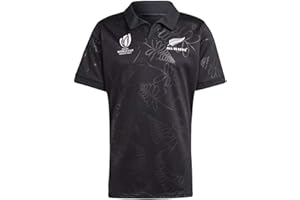 MACNAS Maillot de Rugby Coupe du Monde 2023 Nouvelle-Zélande All Blacks Maillot de Rugby Sweat-Shirt à Manches Courtes