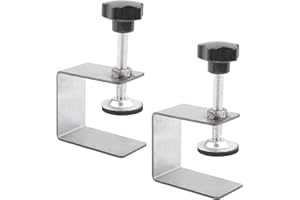 ERTHREE 2PCS C Clamp Drawer Front Installation Clamps Heavy Duty Stainless Steel Cabinet Clamps Cabinet Hardware Jig Woodworking Tool for Easy & Fast Installing Frame of Cabinets(Size:S)