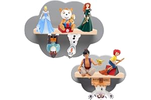 OPERMAXER Tonie Shelf Cloud for 12-16 Figures, Set of 2 Tonies Shelves for Toniebox & Tonies Audio Figures, Boys and Girls | Perfect Tonie Storage in the Children's Room (Grey)