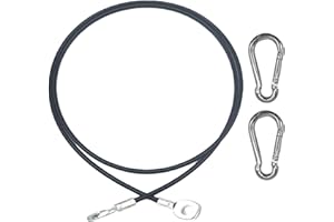 CampTeck Câble Acier Inoxidable Gymnastique, Fil d'acier de Rechange pour Multi-Gymnase, Câble Acier de Poulie de Fitness avec 2 Mousquetons