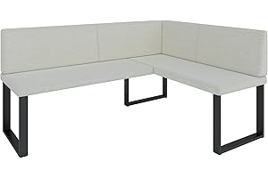 ‎FURNISTAR FURNISTAR Eckbank Akiko Metal - Eckbankgruppe für Ihrem Esszimmer, Küche modern, Sitzecke, Essecke. Perfekt für Küche, Büro und Rezeption. Solide und Starke Verarbeitung. (INARI 22, 168x128cm rechts)