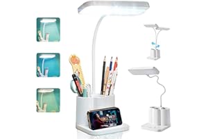 TOVARIN® SUPER Flexo Escritorio ANTIFATIGA OCULAR | Lampara Escritorio con 3 Modos y 8 Niveles de Brillo Regulable | Flexo Led Escritorio Plegable con Cuello de Cisne de 360° CUIDADO OCULAR