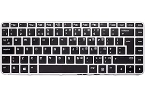 AJPARTS UK Tastiera di ricambio per computer portatile HP EliteBook 840 G3, 740 G3, 745 G3, 848 G3, notebook non retroilluminato, layout inglese, tastiera inglese -821176-031 -QWERTY con cornice