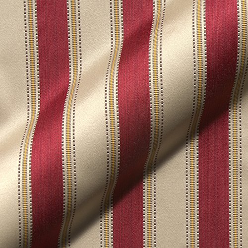 Stoff Polsterstoff Möbelstoff Bezugsstoff Meterware für Stühle, Eckbänke, etc. - Clivia Rot Gestreift - MUSTER